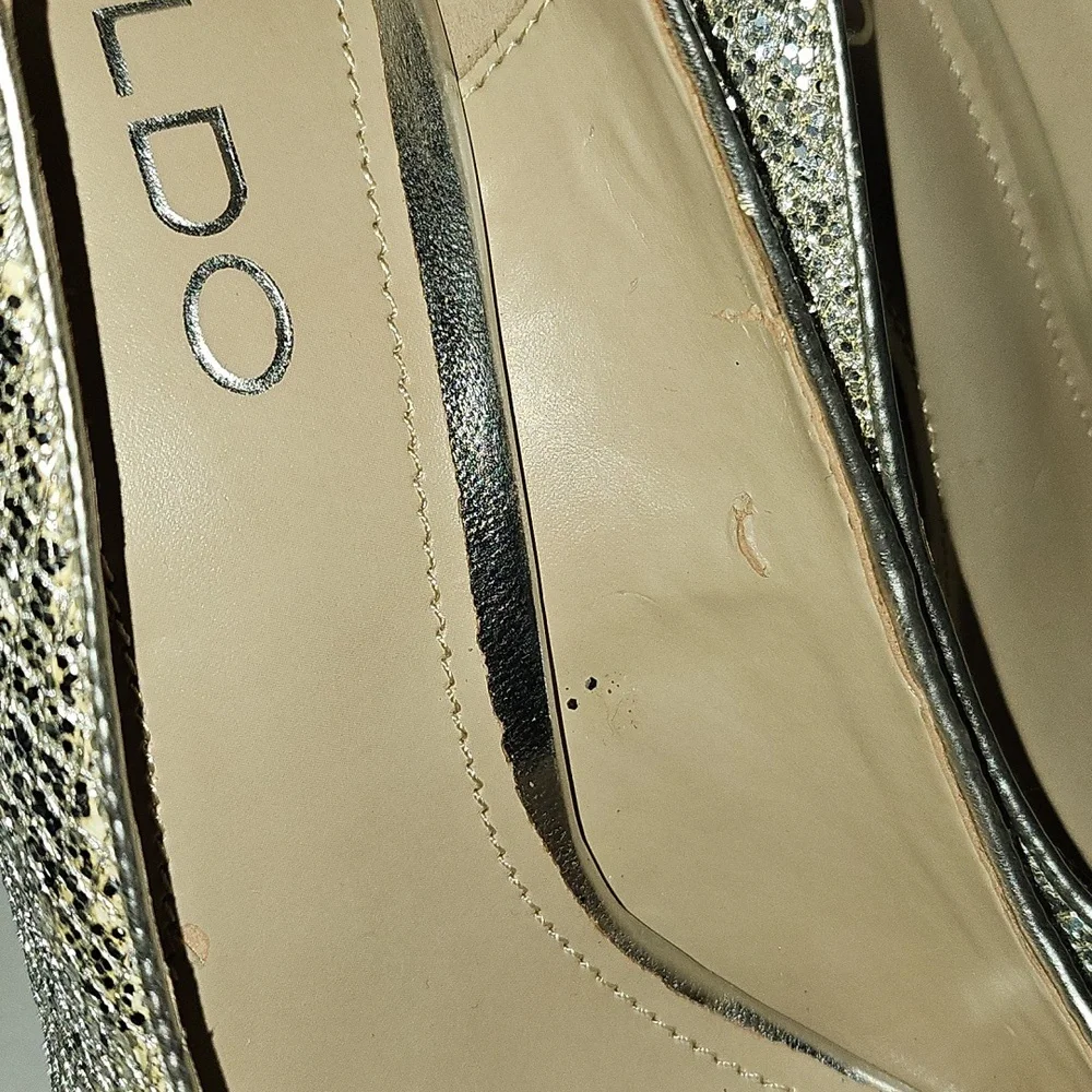 Aldo Fran Silver Platform Heels Size 8 - Picture 10 of 16